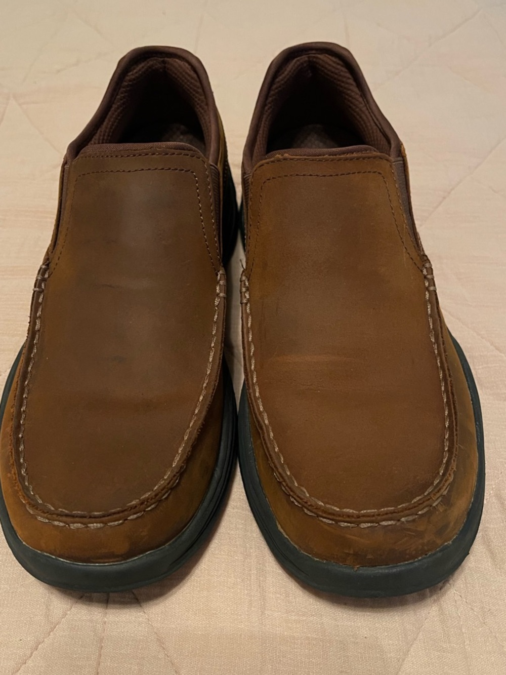 Skechers Brown Leather Slip-On Arch Fit Loafer - Picture 2 of 8